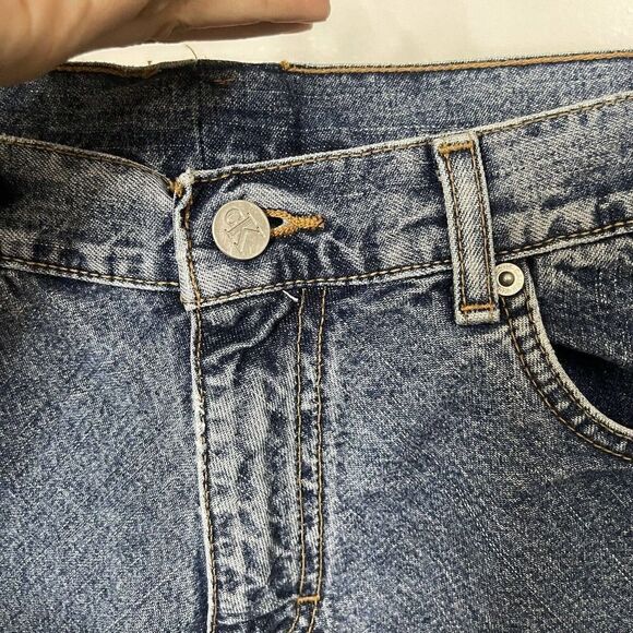 Vintage Calvin Klein Bias cut A line denim midi skirt size 30 - Picture 2 of 7